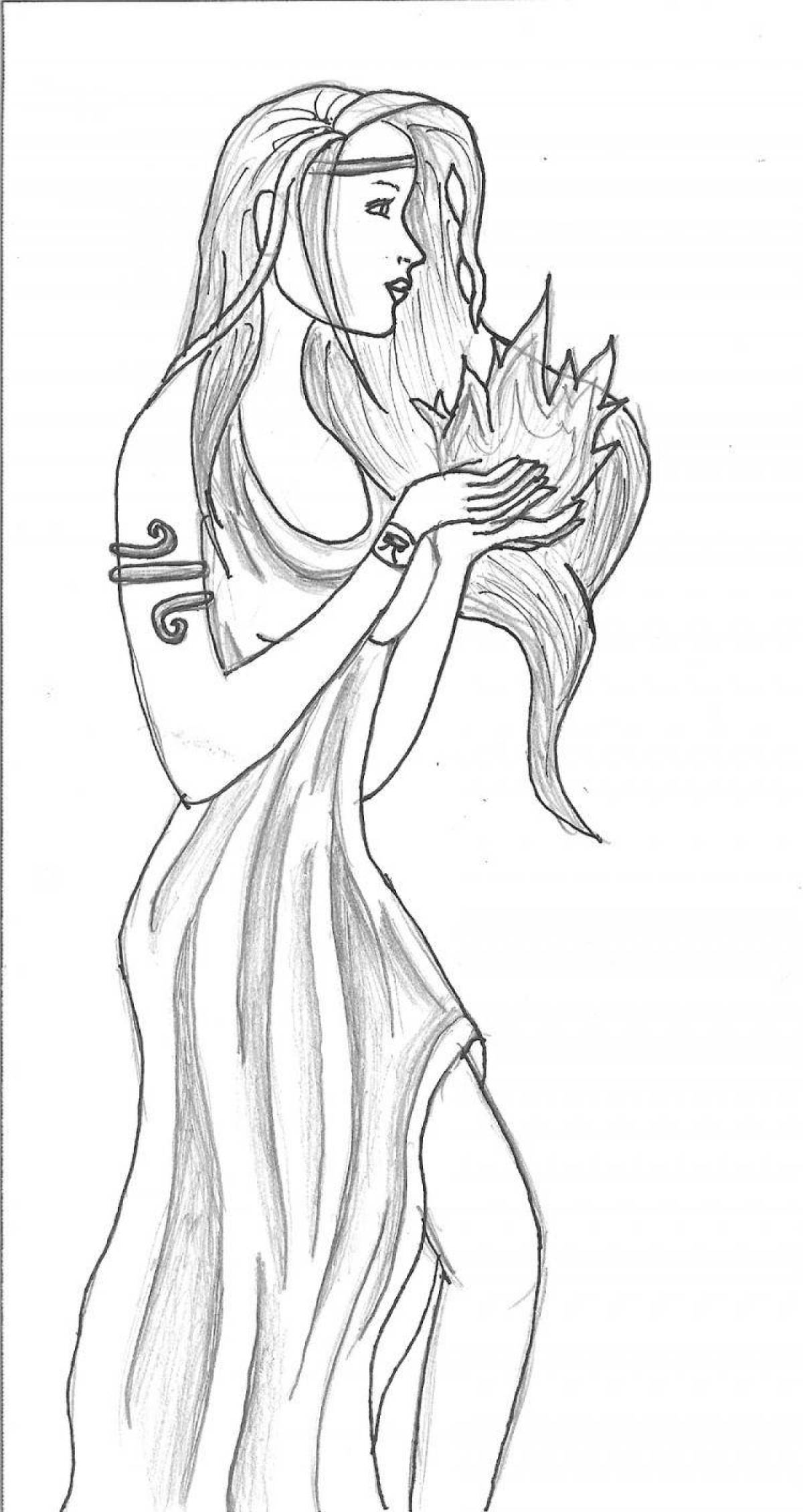 Aphrodite sky goddess coloring page