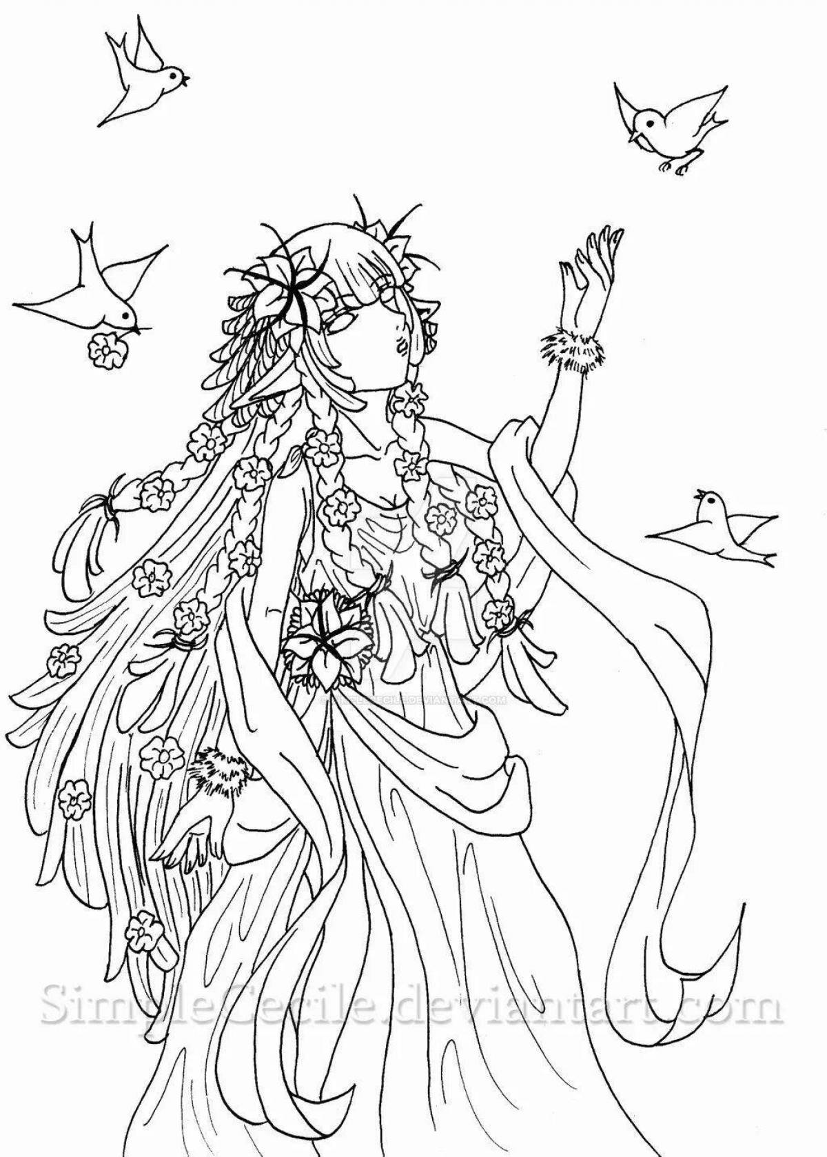 Exalted goddess aphrodite coloring page