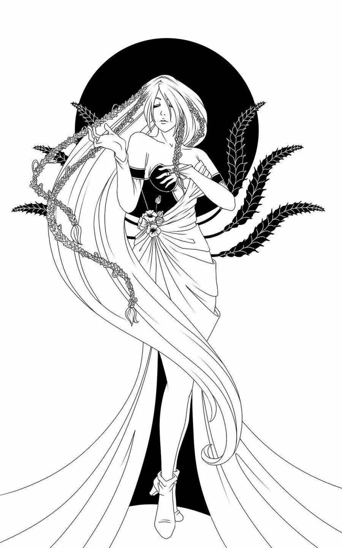 Excellent aphrodite goddess coloring page