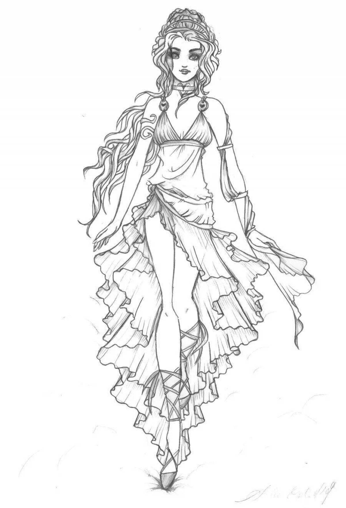 Coloring page luxury goddess aphrodite