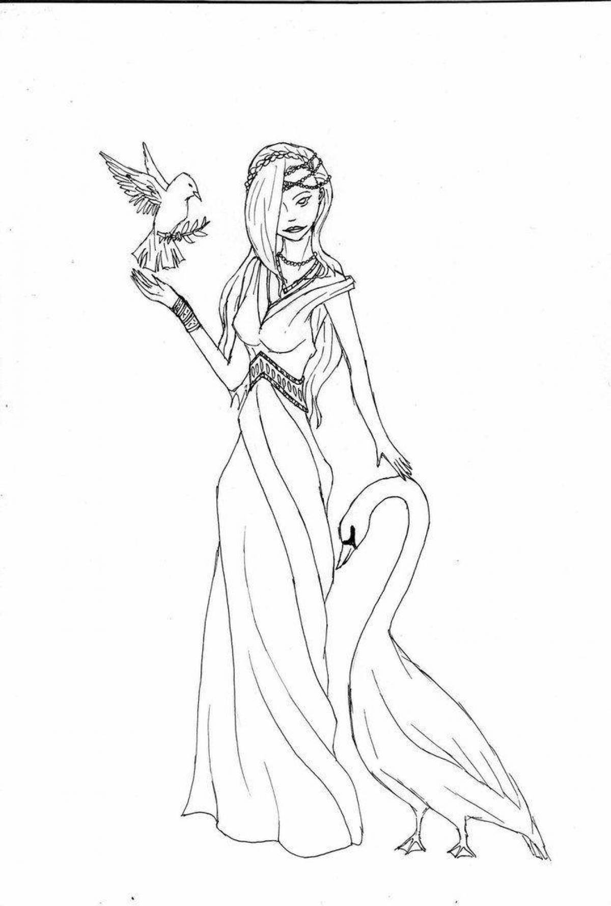 Sparkling goddess aphrodite coloring page