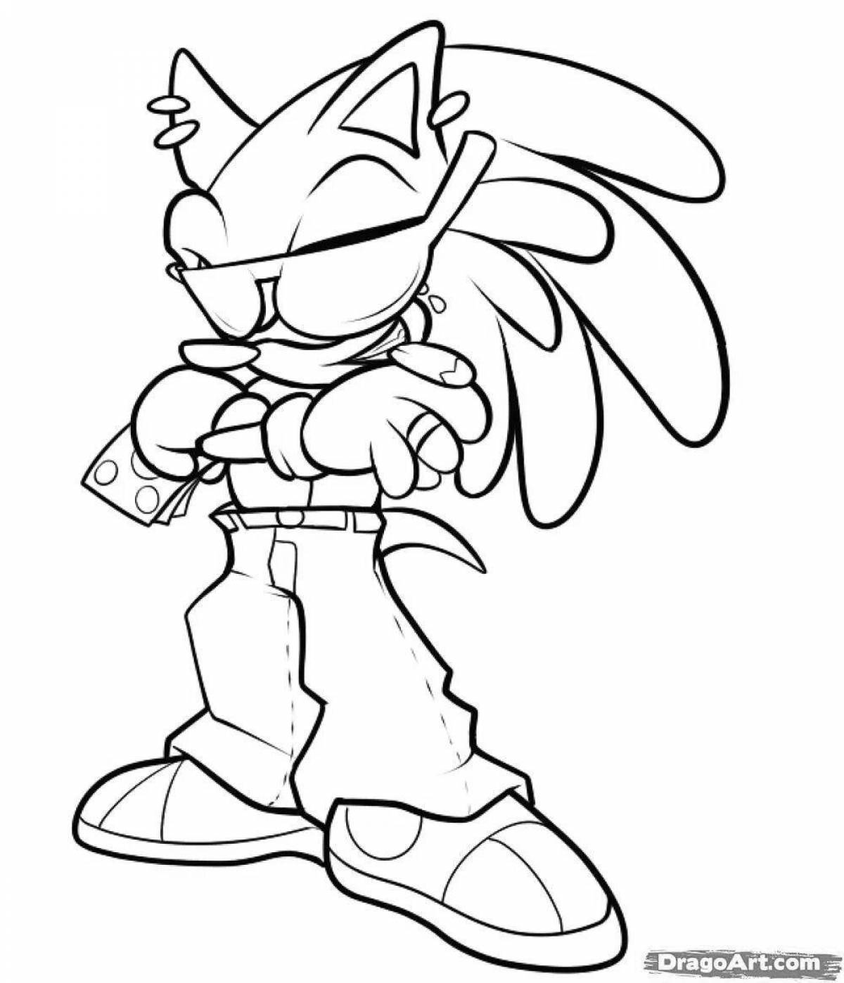 Adorable infinity sonic coloring page