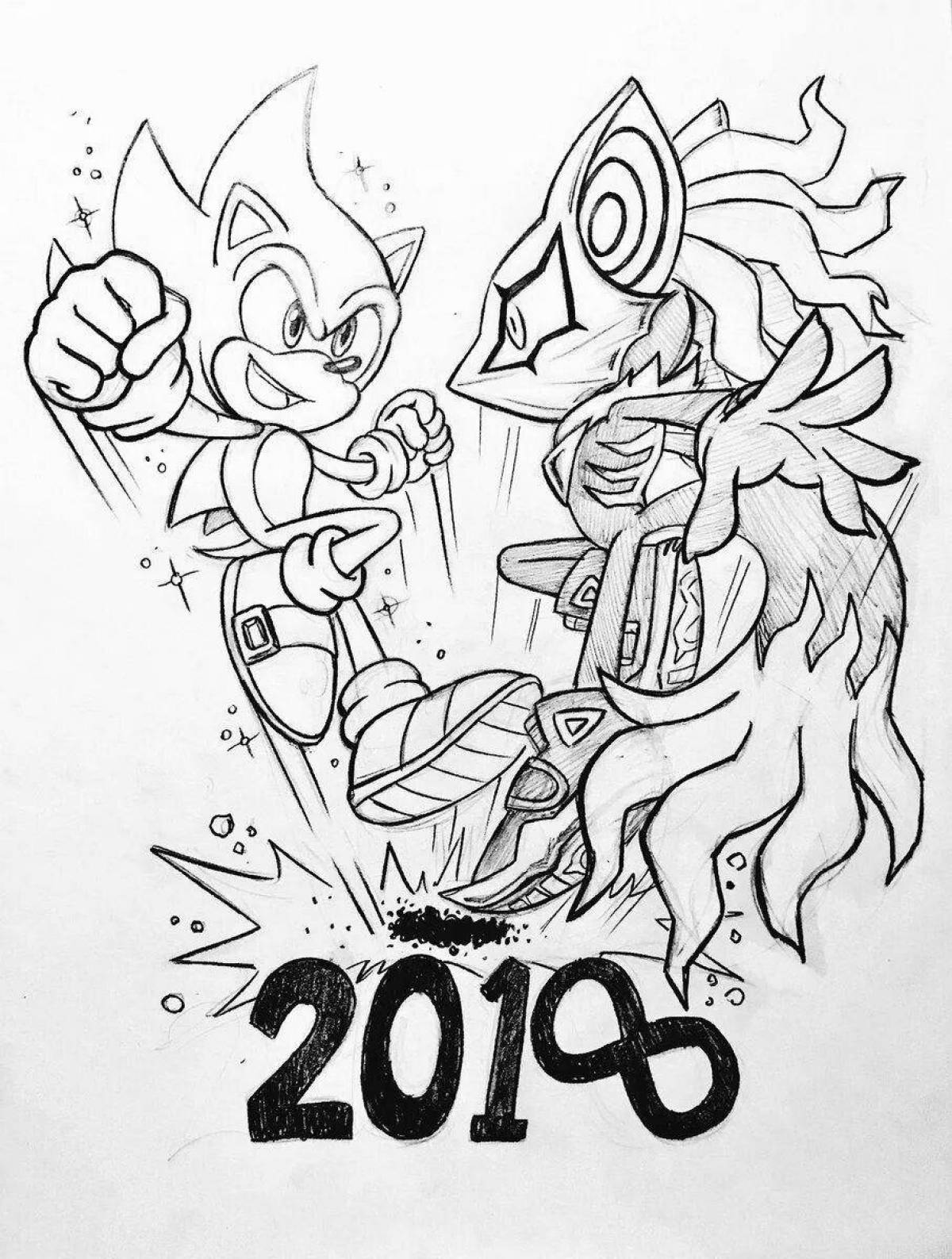 Cool infinity sonic coloring page
