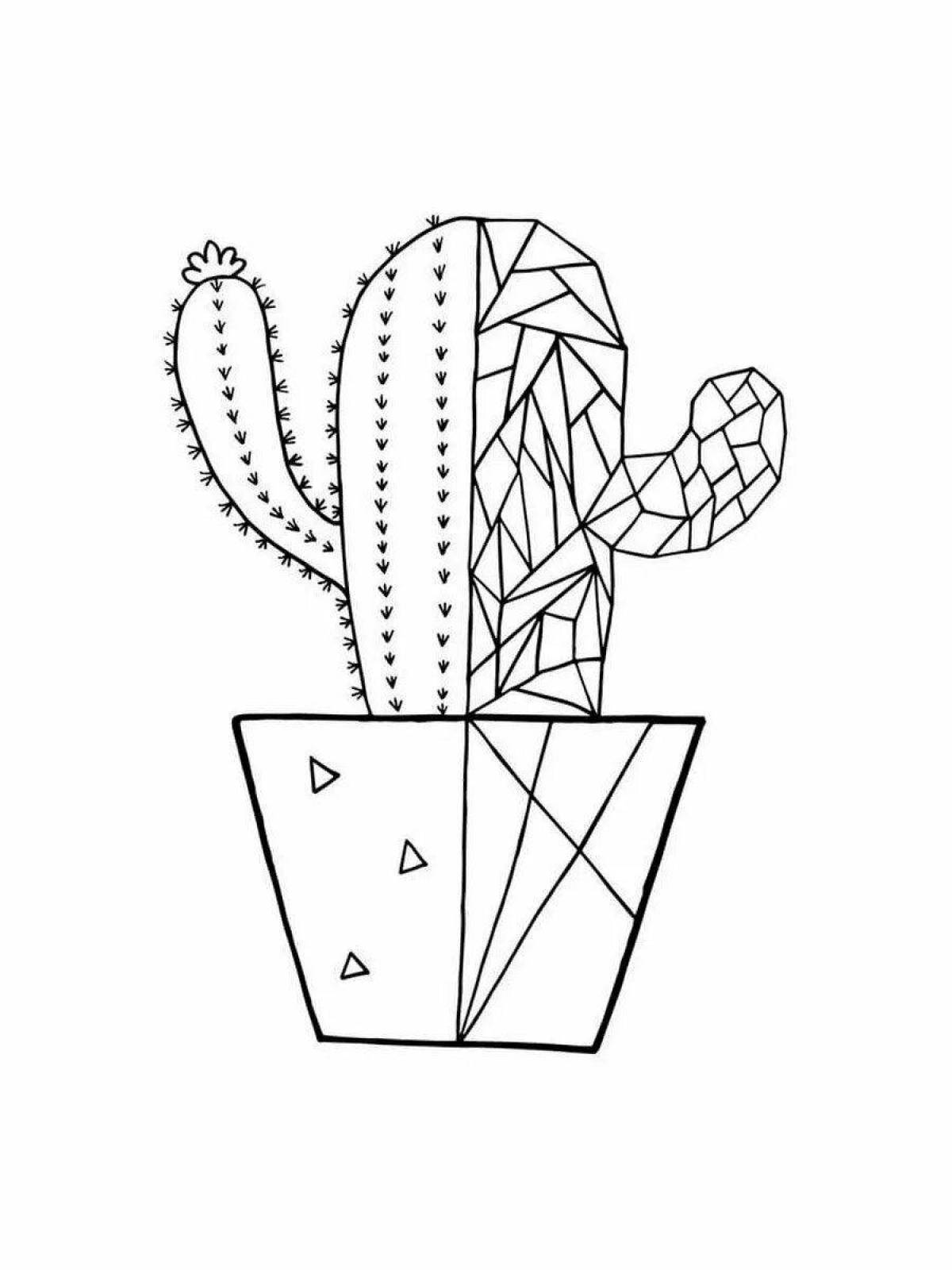 Coloring page joyful cactus