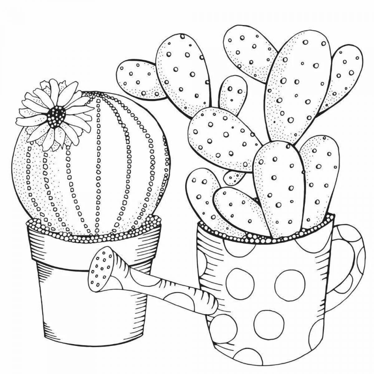 Inspirational cactus coloring page