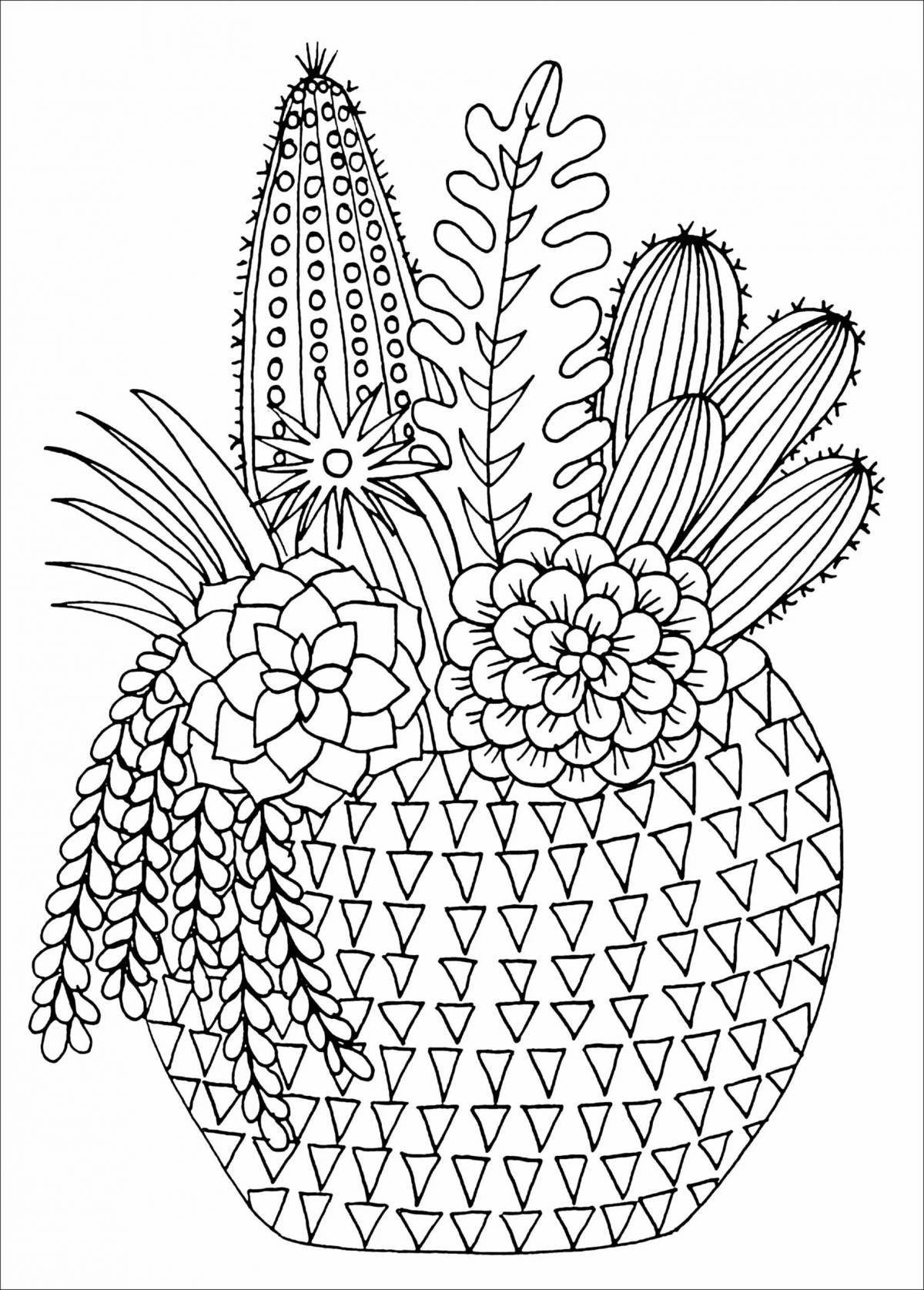 Coloring majestic cactus