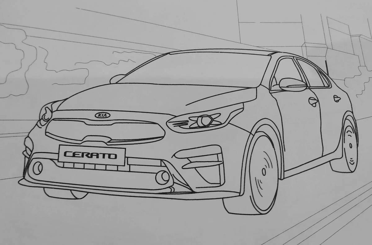 Playful kia optima coloring page