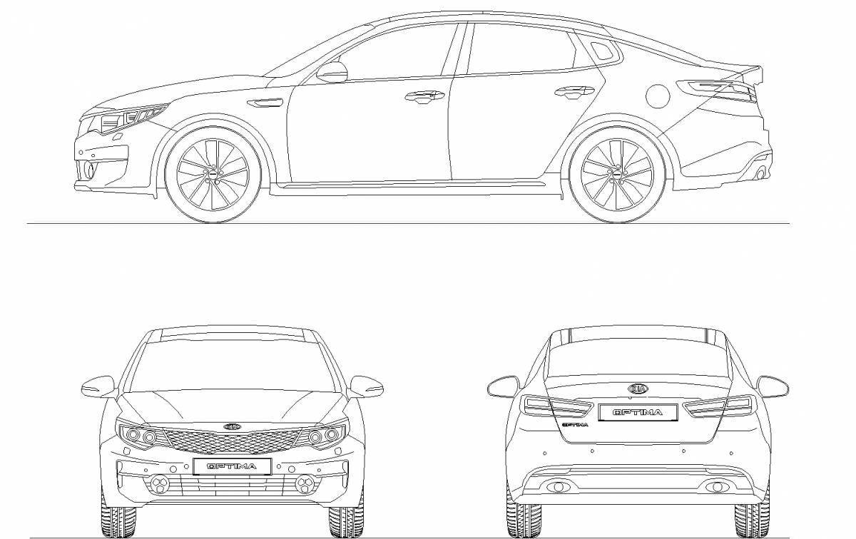 Kia optima amazing coloring page