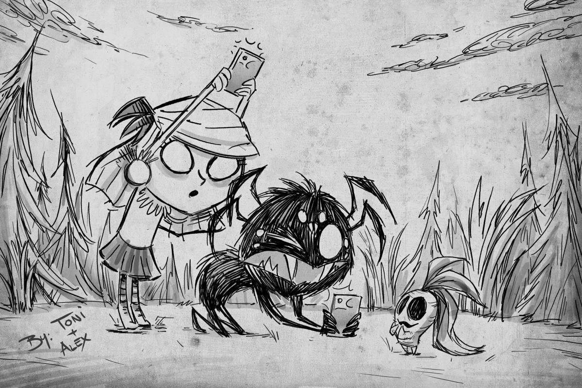 Happy don't starve coloring page
