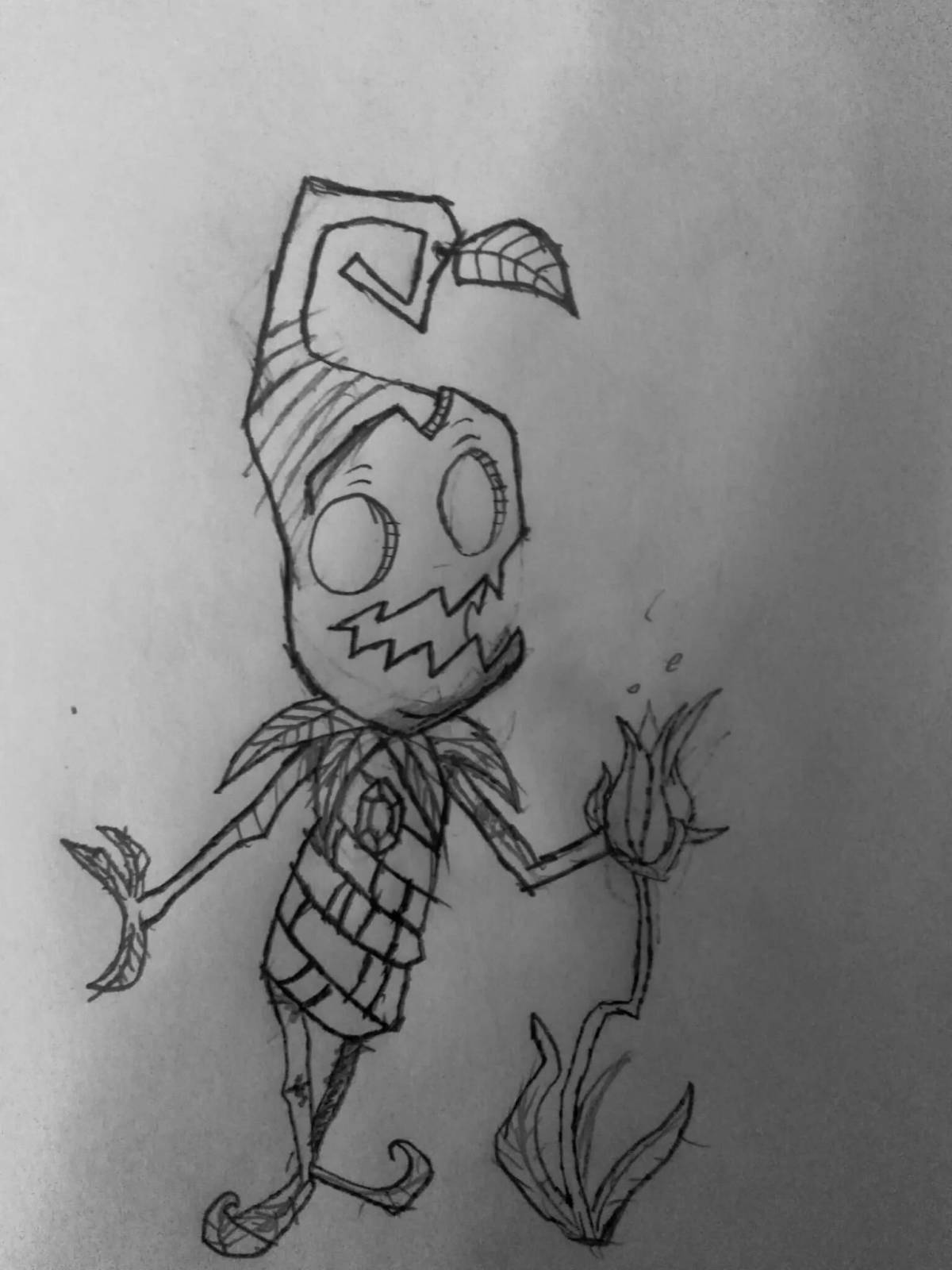 Playful don't starve coloring page