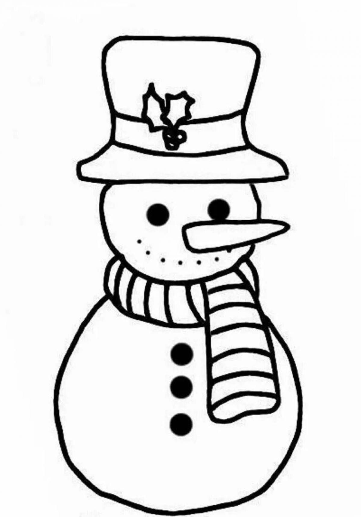 Sweet coloring cute snowman
