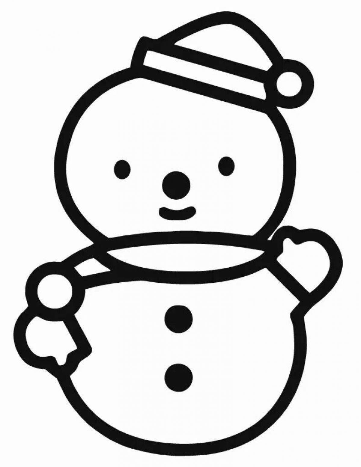 Live coloring cute snowman