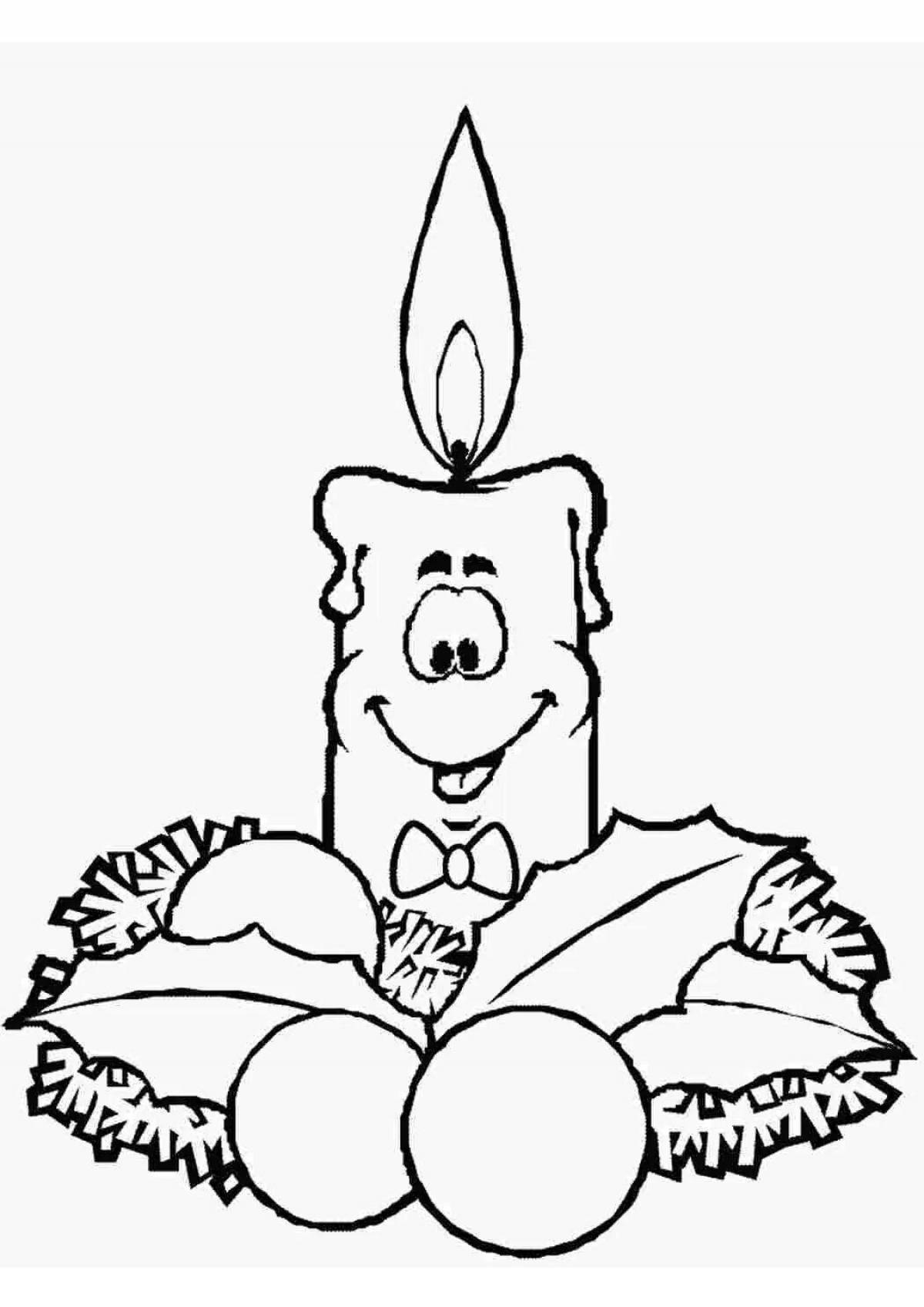 Merry Christmas candle coloring page
