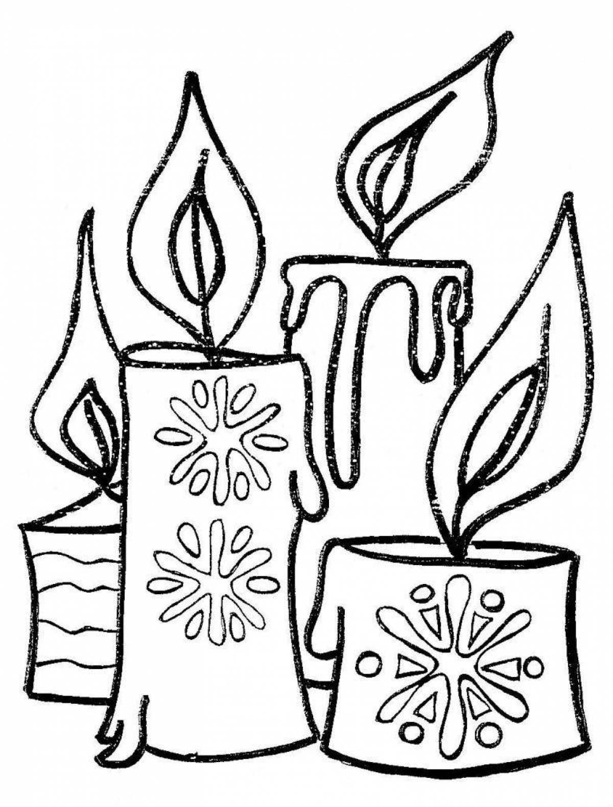 Magic Christmas Candle Coloring Page