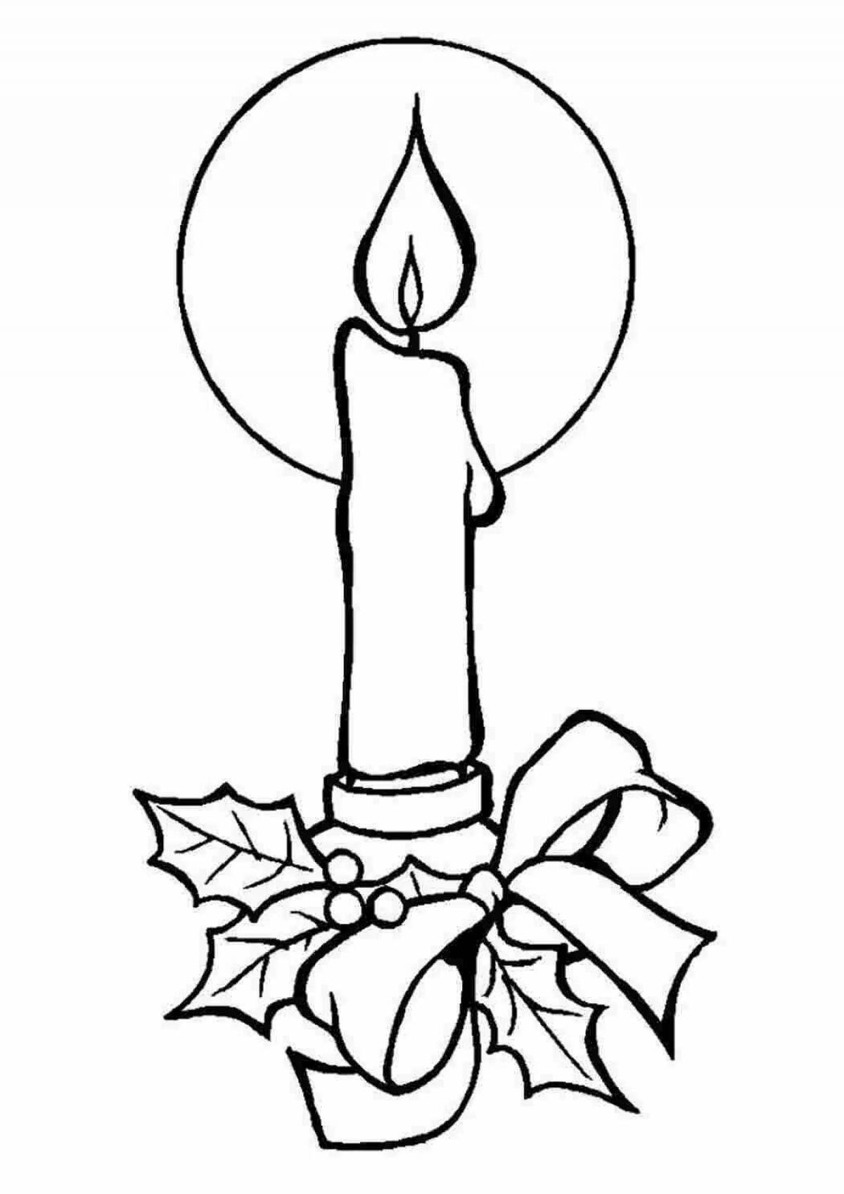 Fabulous Christmas candle coloring page
