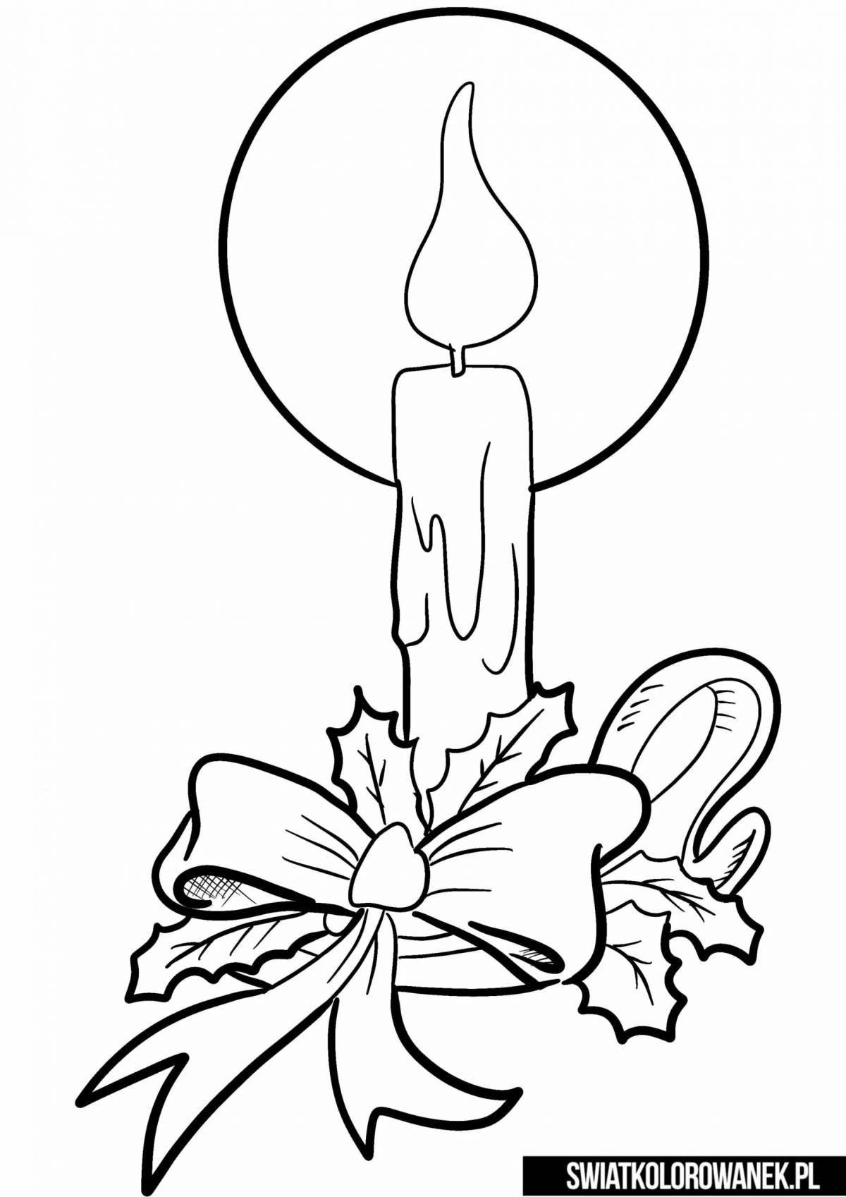 Awesome christmas candle coloring page