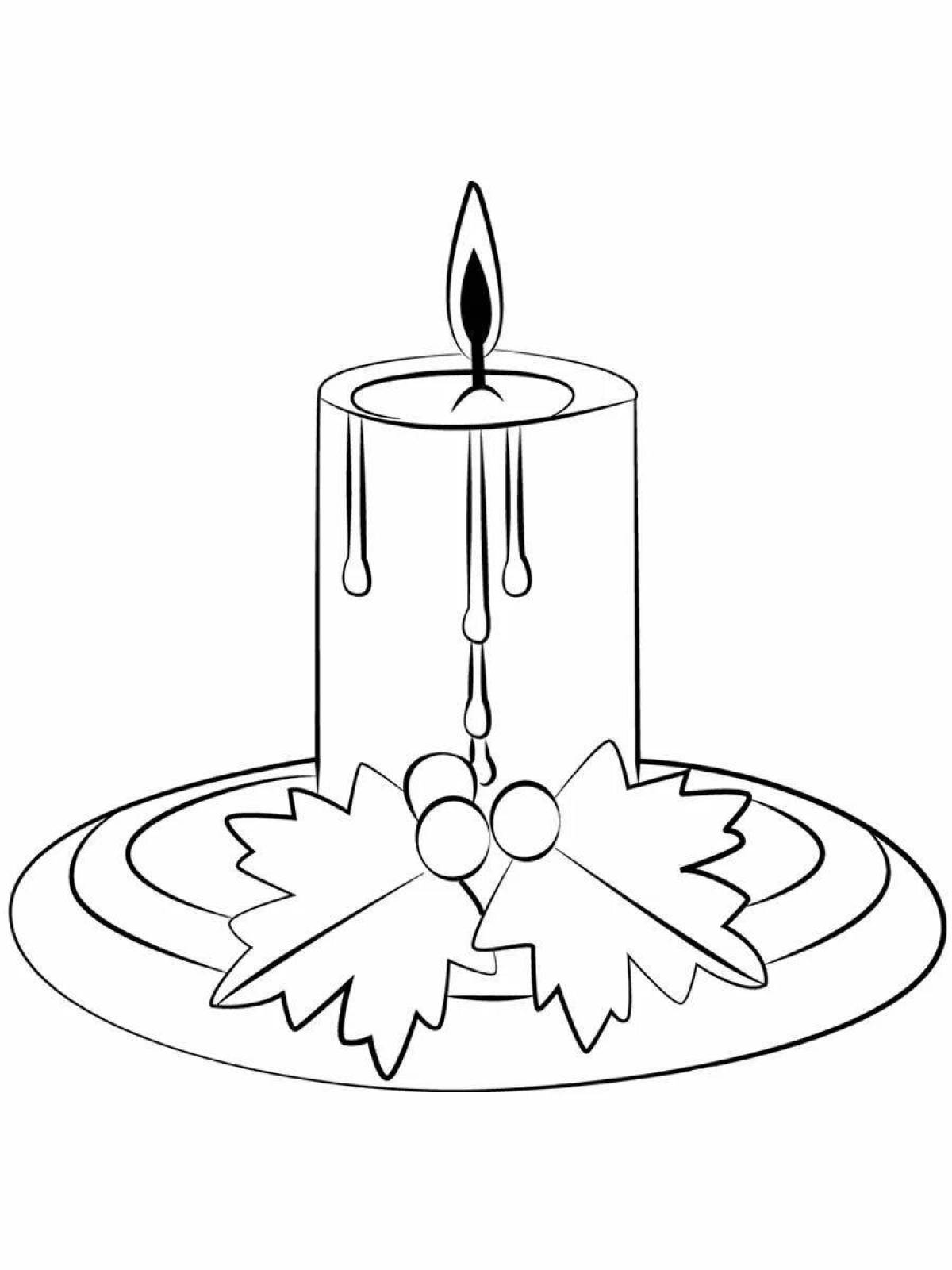 Amazing Christmas candle coloring page