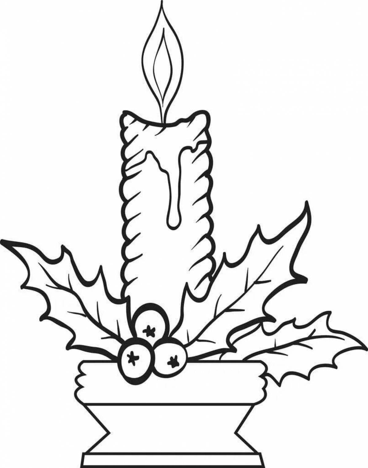Coloring page elegant christmas candle