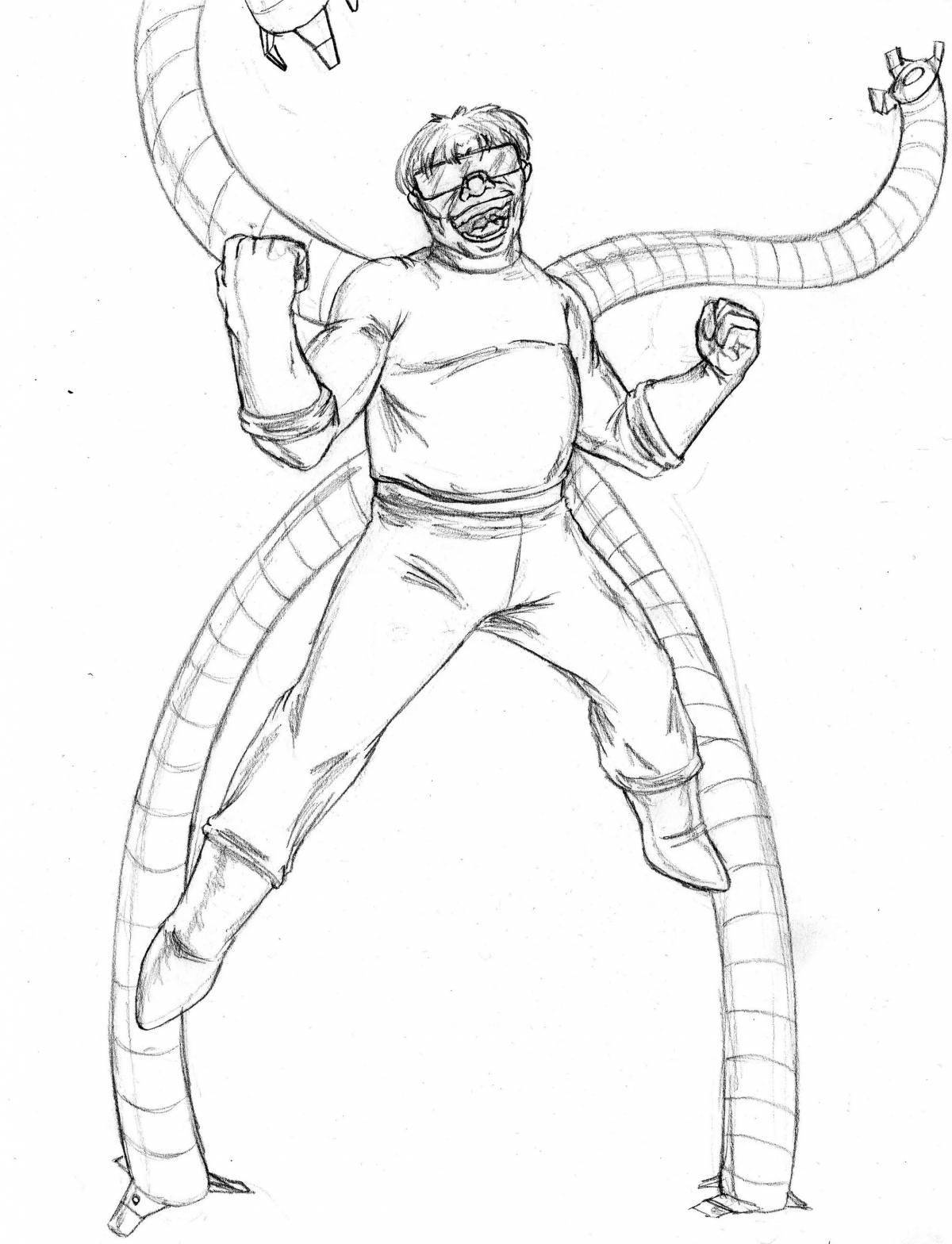 Colorful doctor octavius ​​coloring page