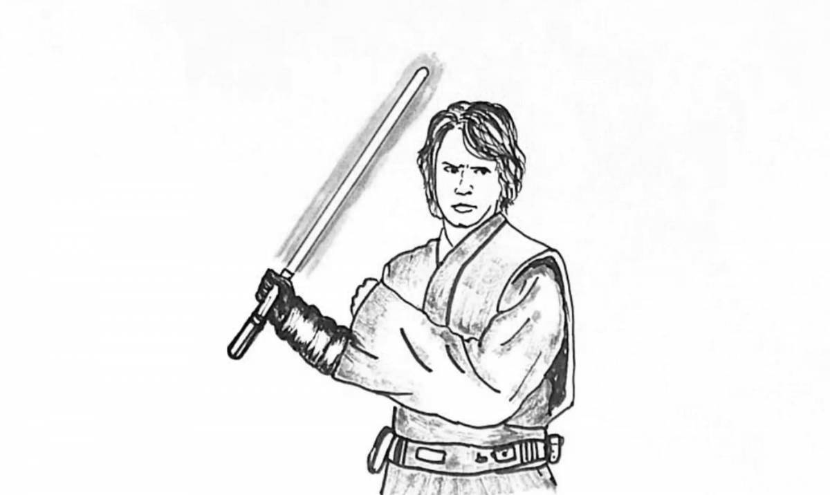Radiant Luke Skywalker coloring page