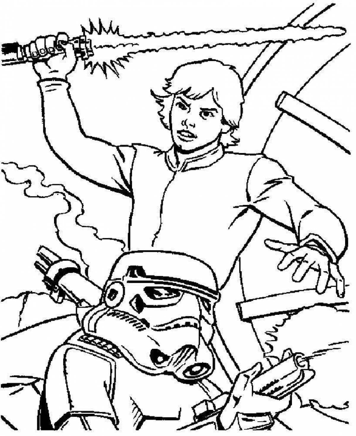 Раскраска Люк Скайуокер из звёздных войн # 740003