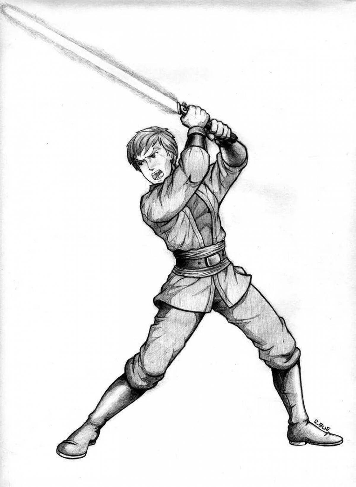 Elegant Luke Skywalker coloring page