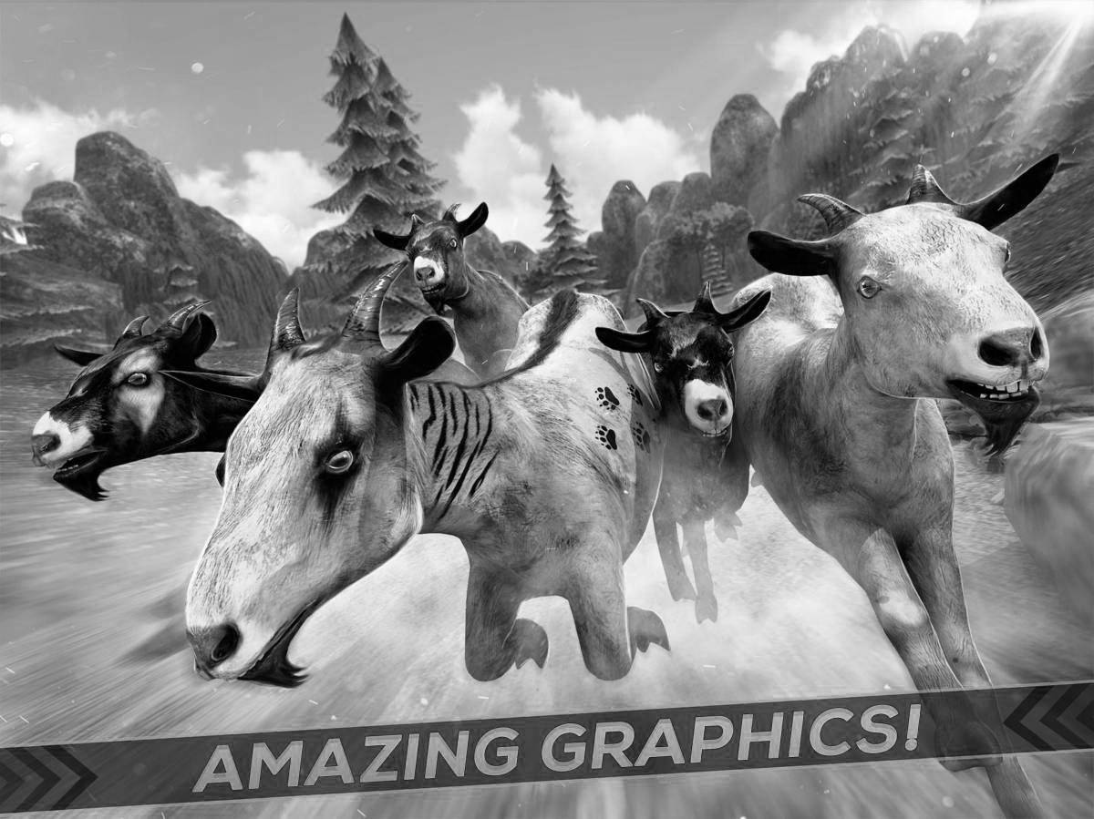 Splendid goat simulator coloring page
