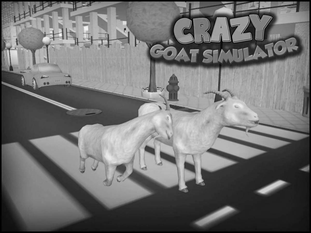 Amazing goat simulator coloring page