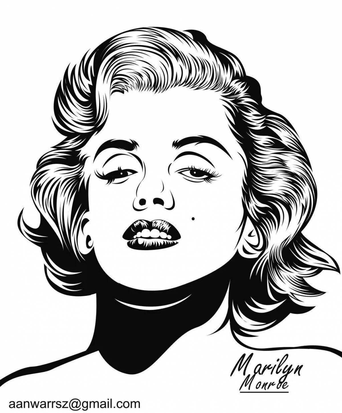 Colorful marilyn monroe coloring page