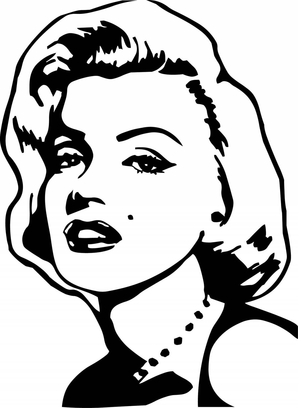 Marilyn Monroe coloring page filled with colors