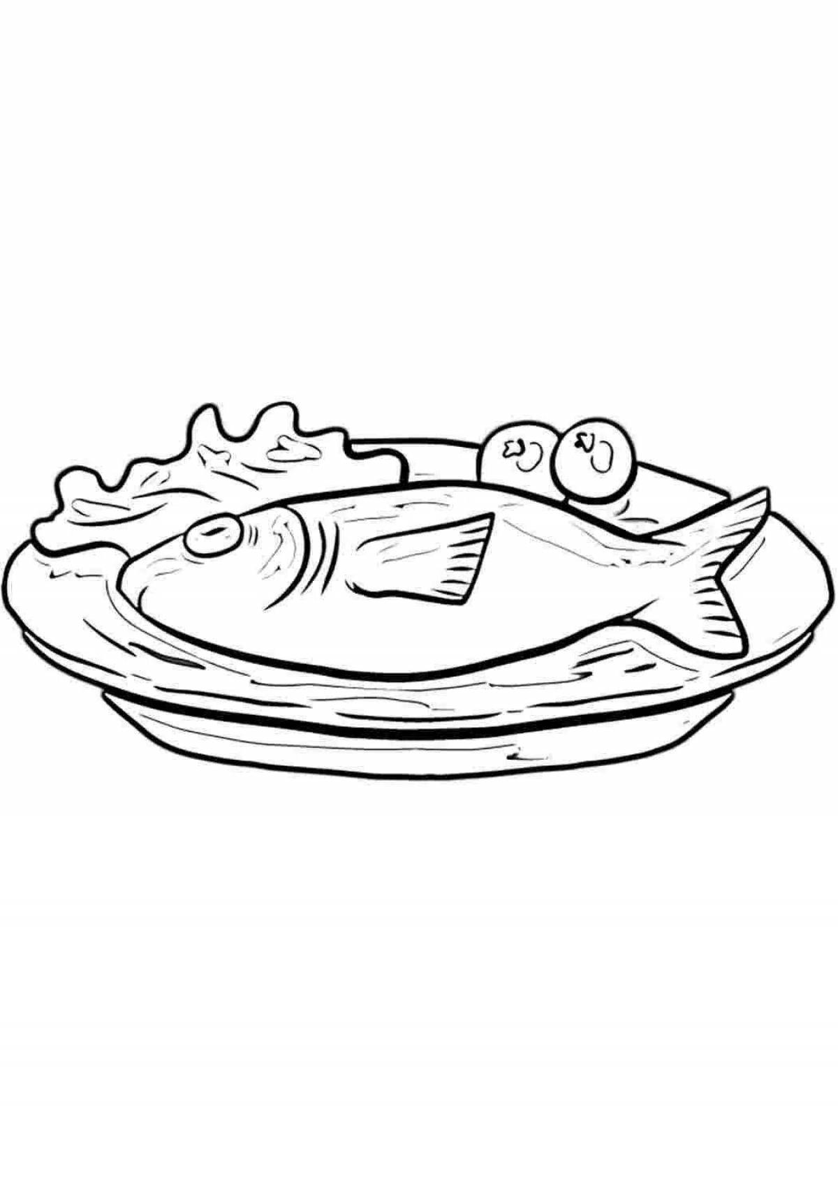 Grand fried fish coloring book