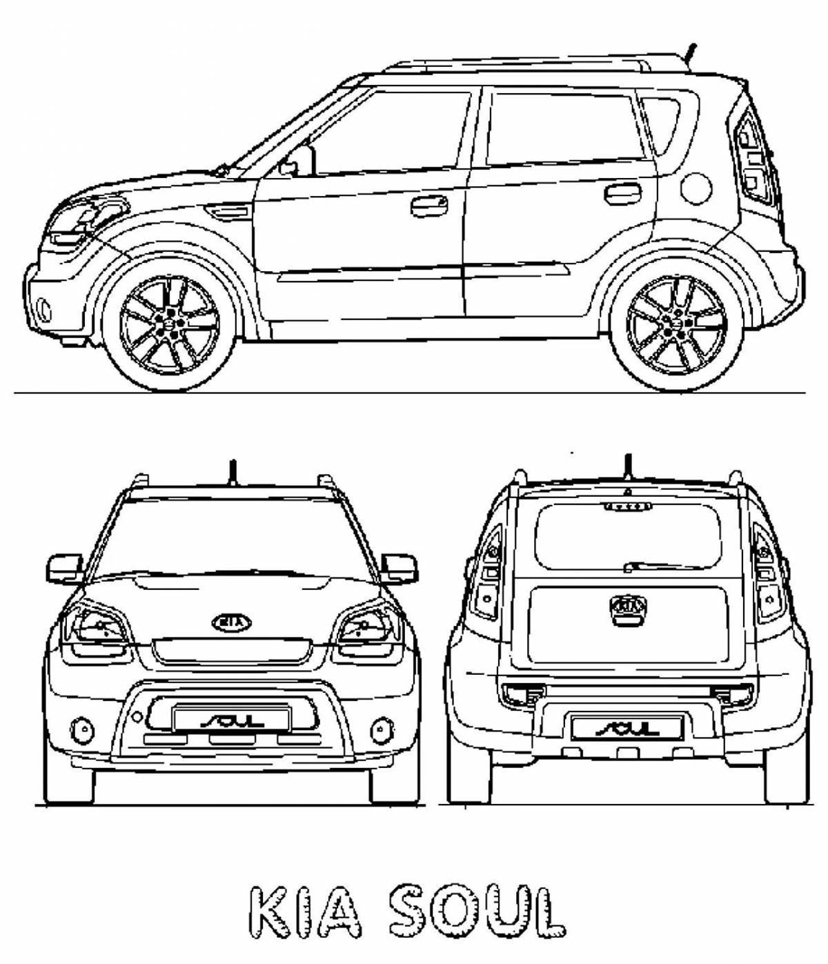 Colorful kia sportage coloring page