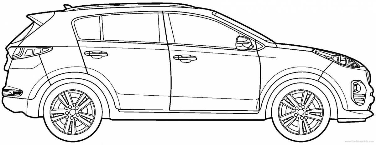 Daring kia sportage coloring page