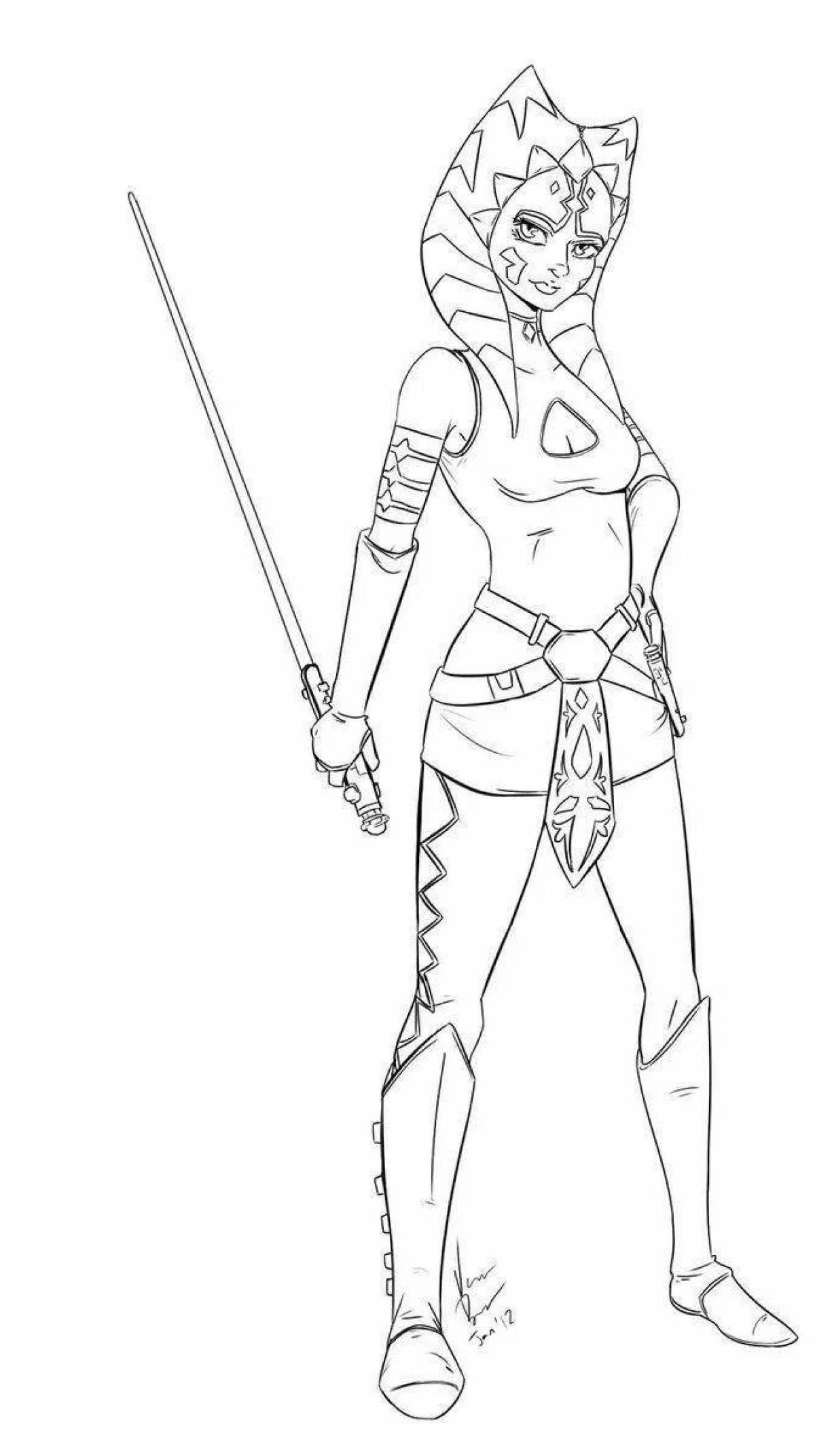Ahsoka tano joyful coloring page
