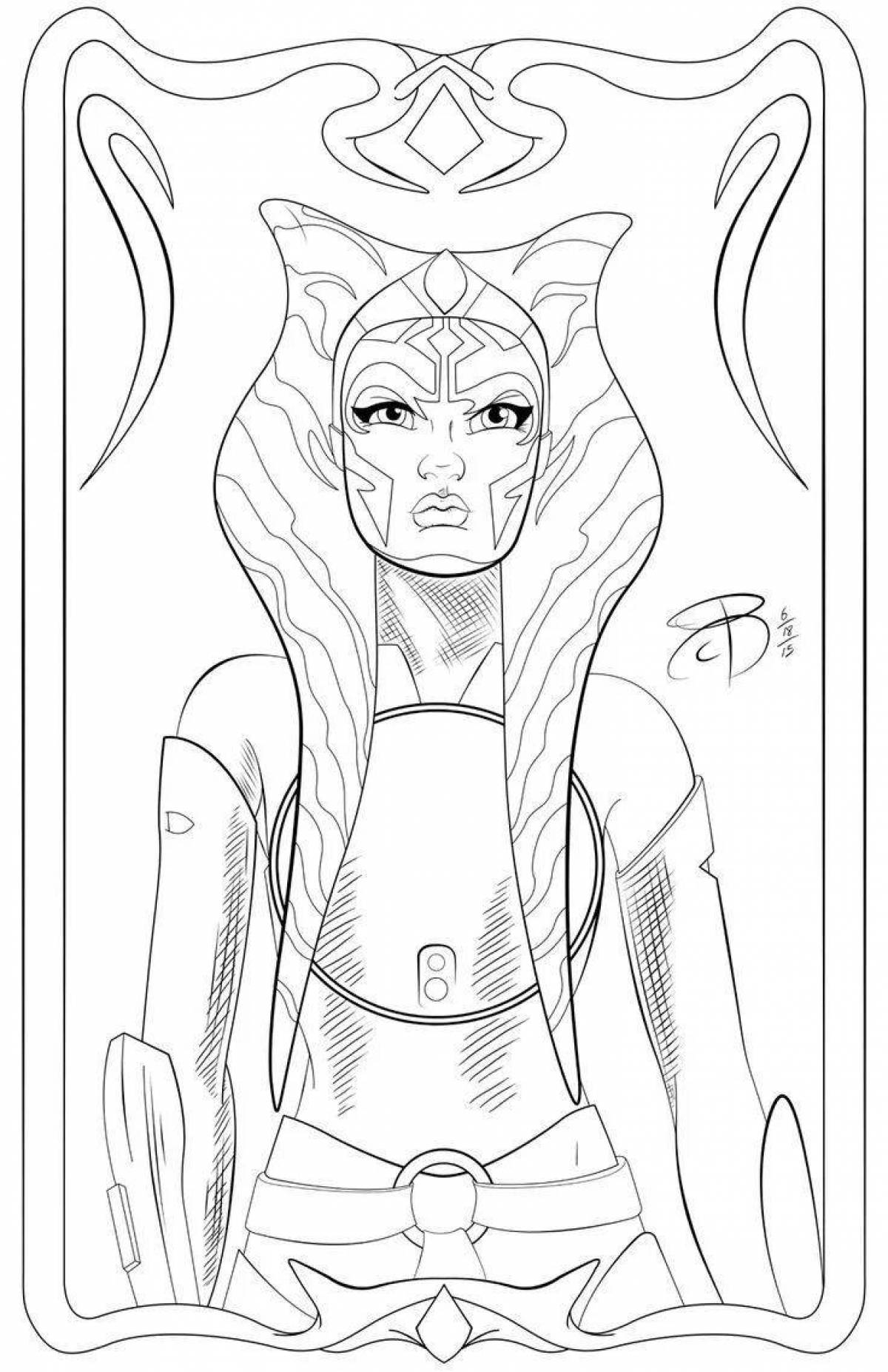 Adorable Ahsoka Tano Coloring Page