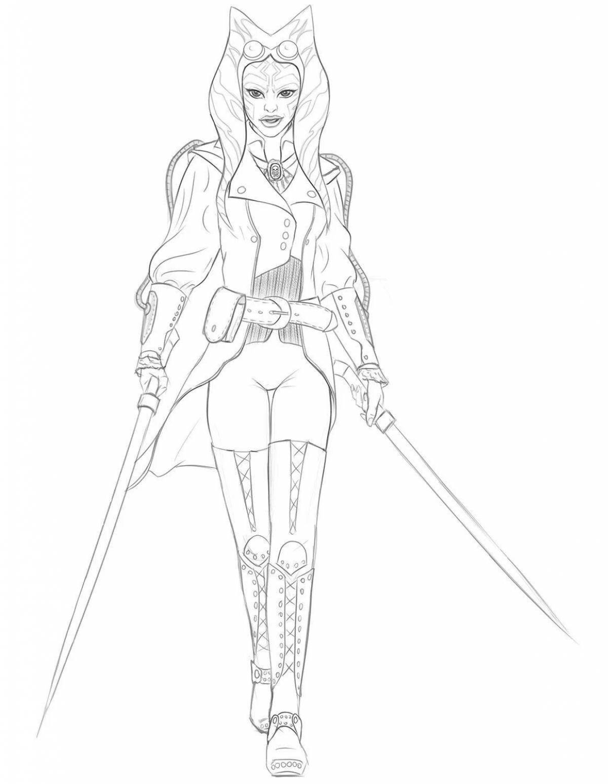 Ahsoka tano magic coloring page