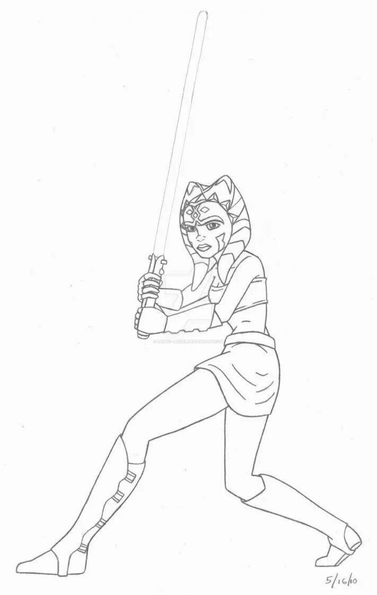 Coloring book shiny Ahsoka Tano
