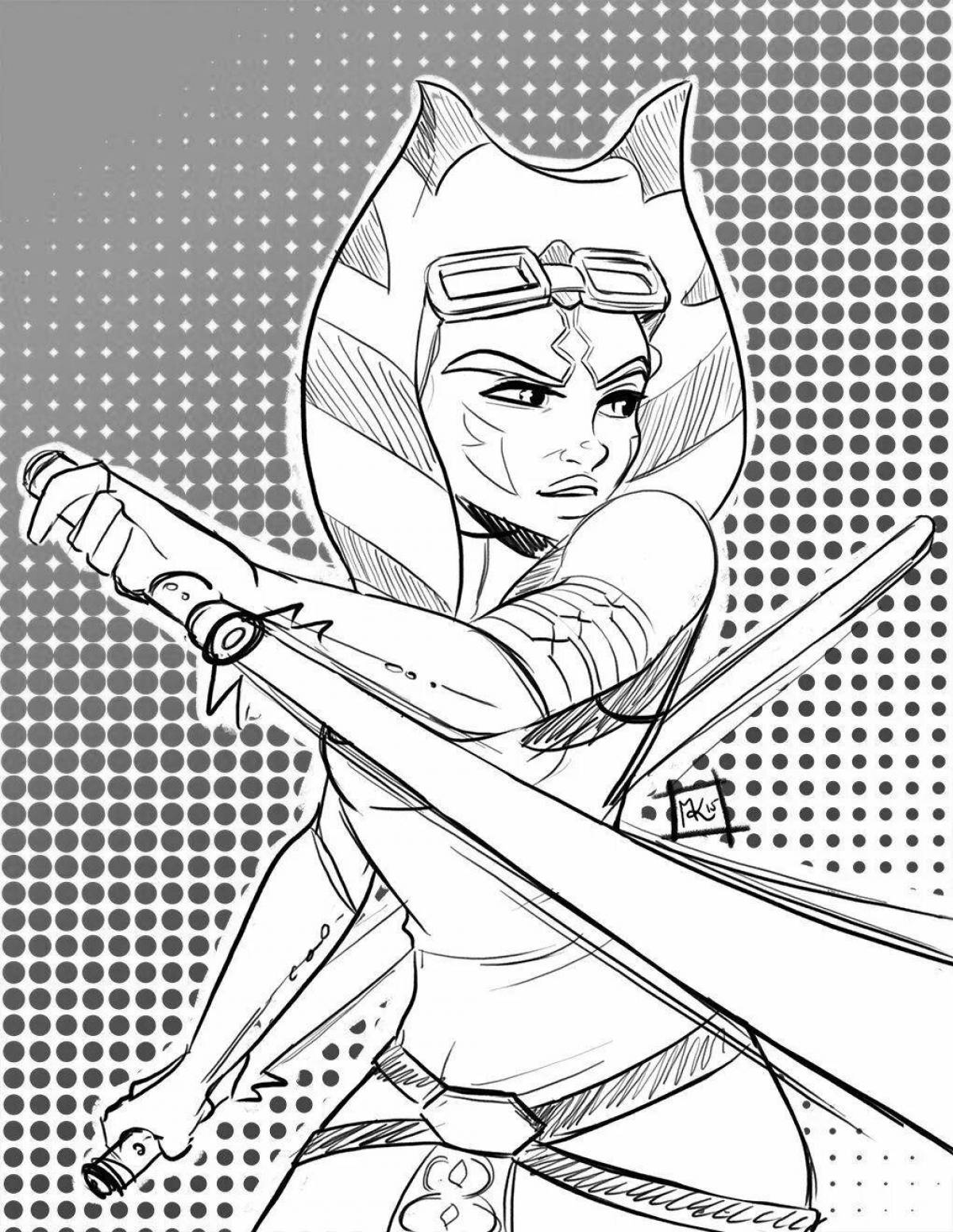 Attractive coloring Ahsoka Tano