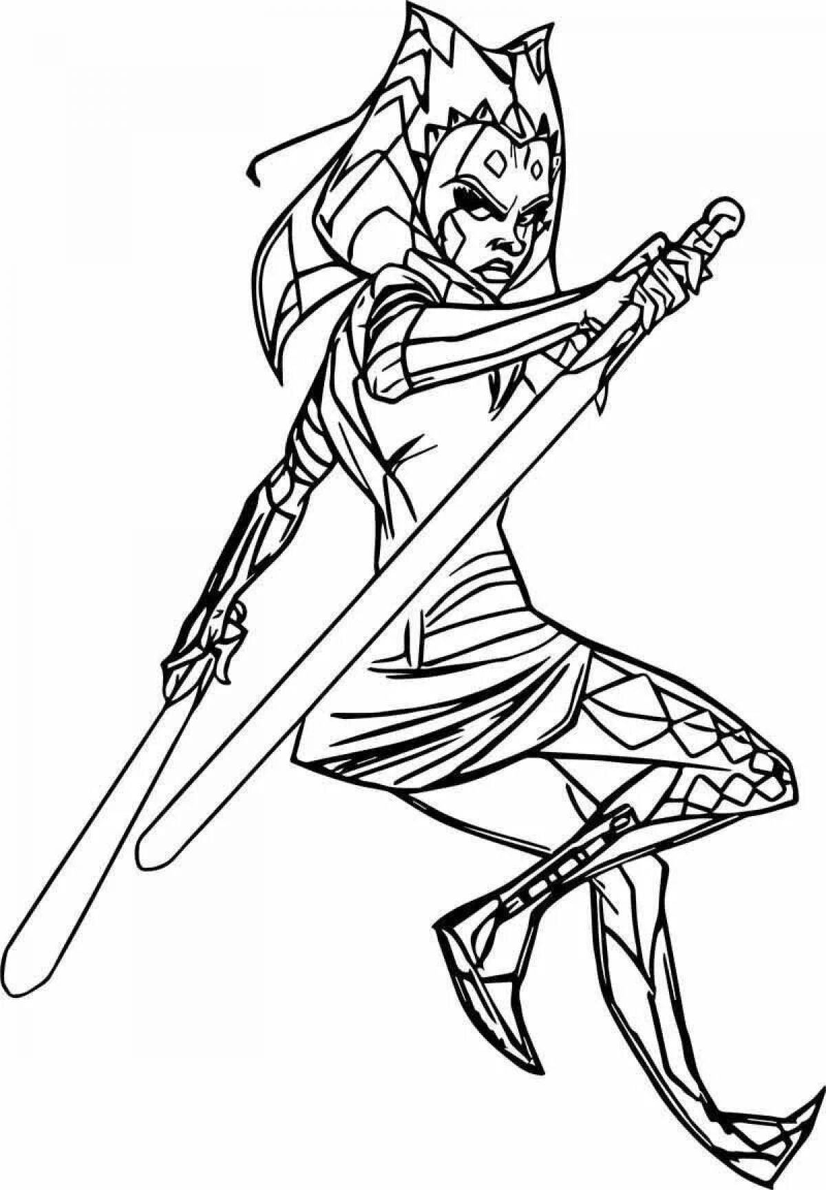 Cute ahsoka tano coloring page