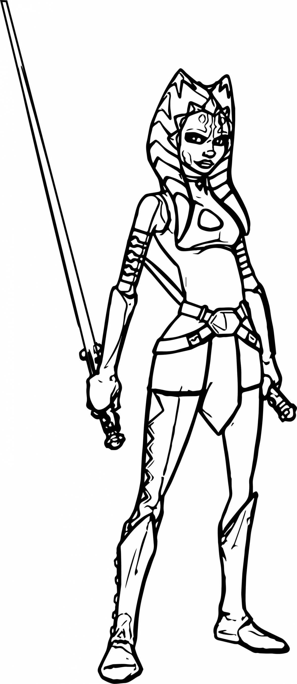 Beautiful ahsoka tano coloring page