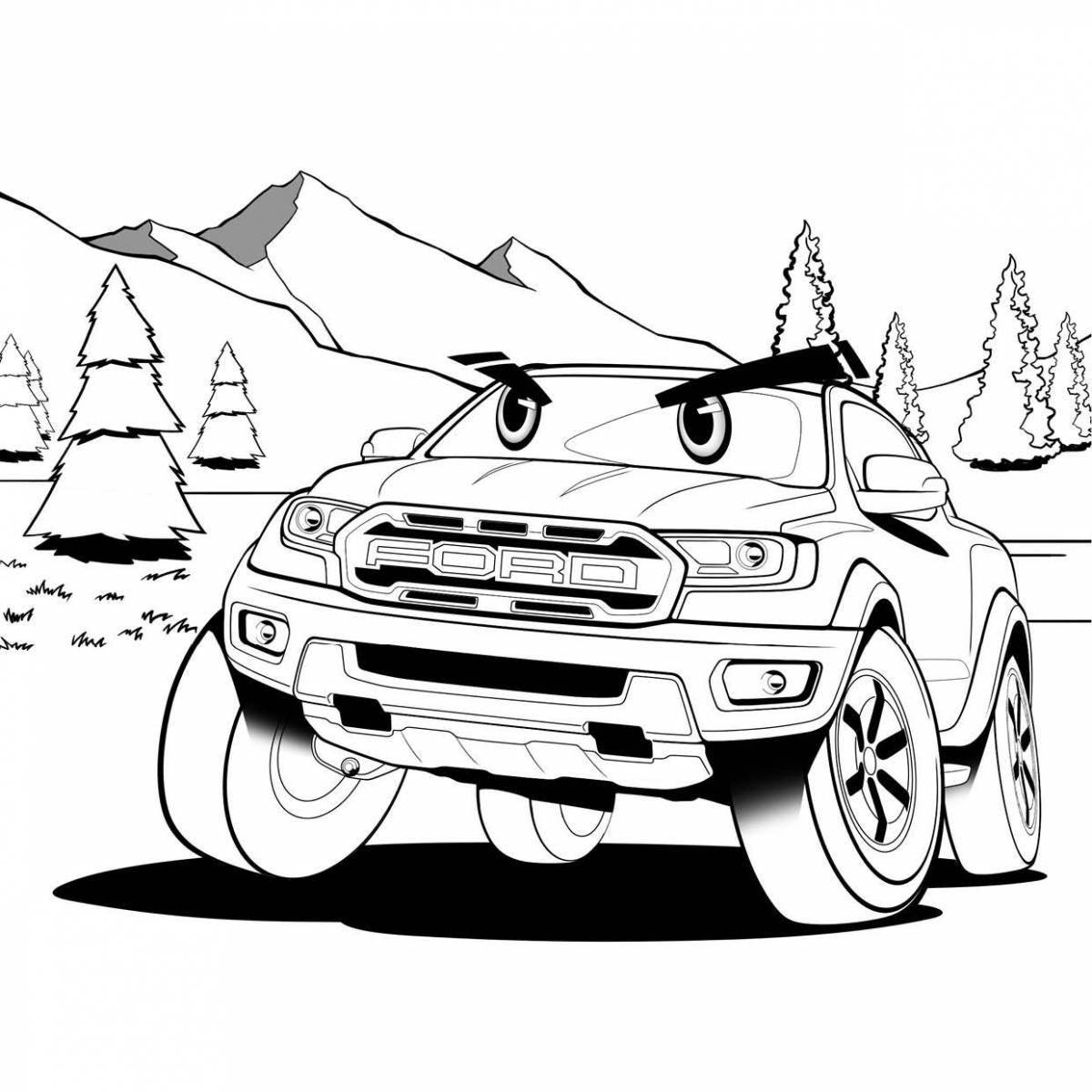 Cute ford kuga coloring page