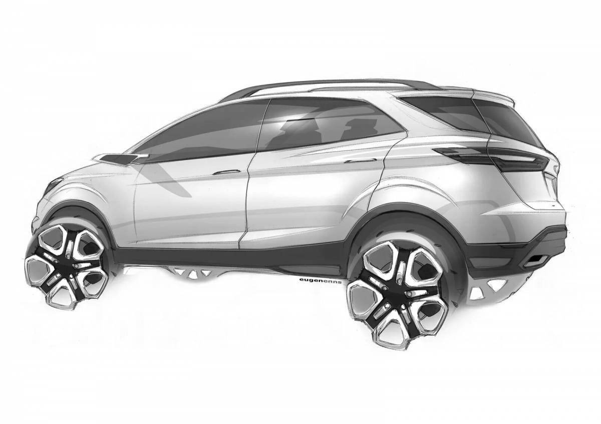 Adorable ford kuga coloring page