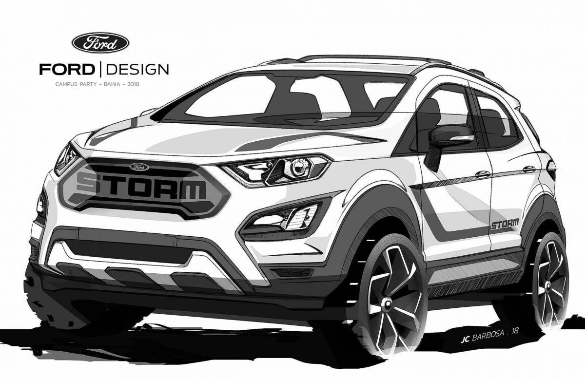 Humorous ford kuga coloring book