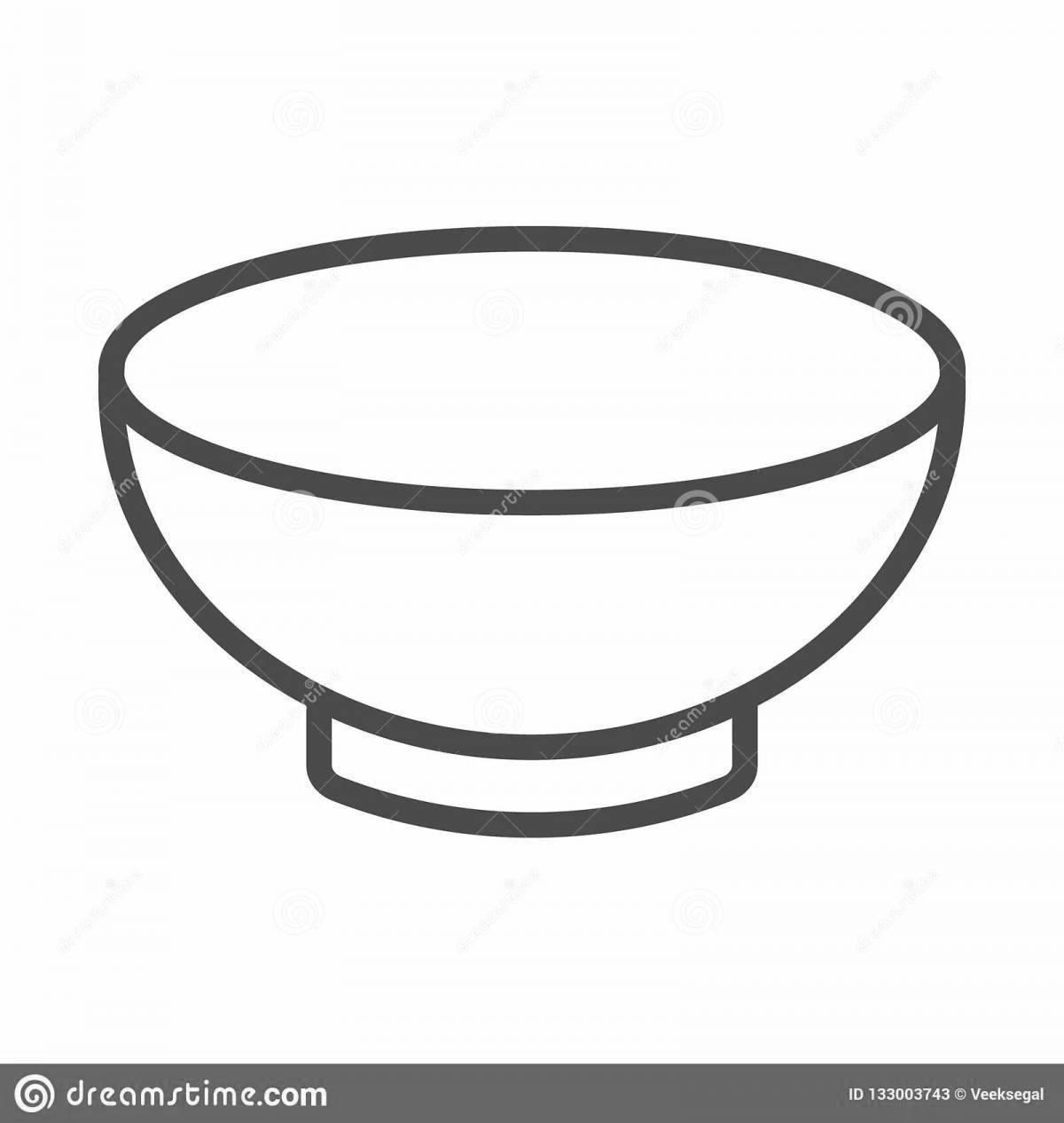 Захватывающая страница раскраски суповой тарелки