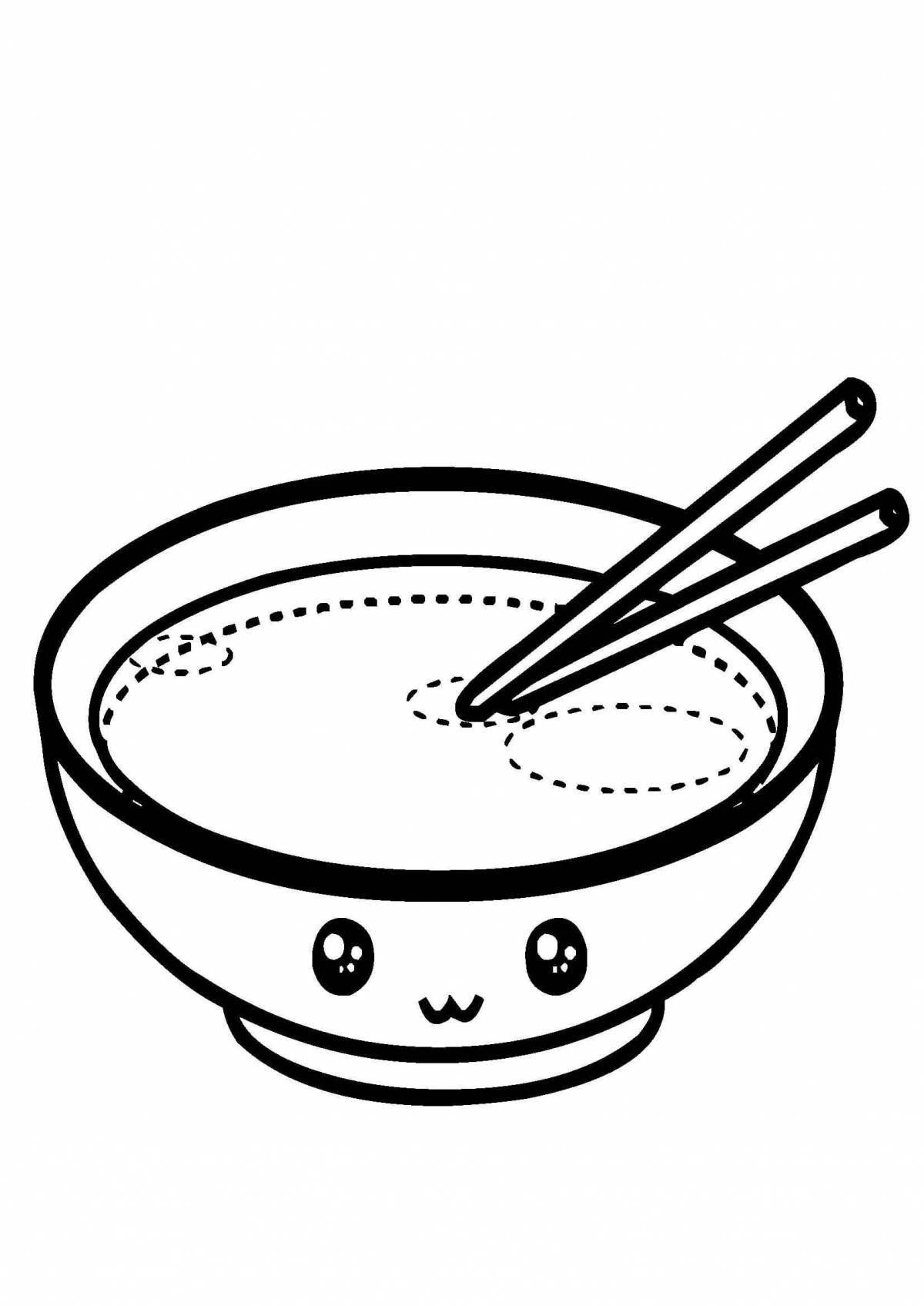 Coloring page beautiful soup plate