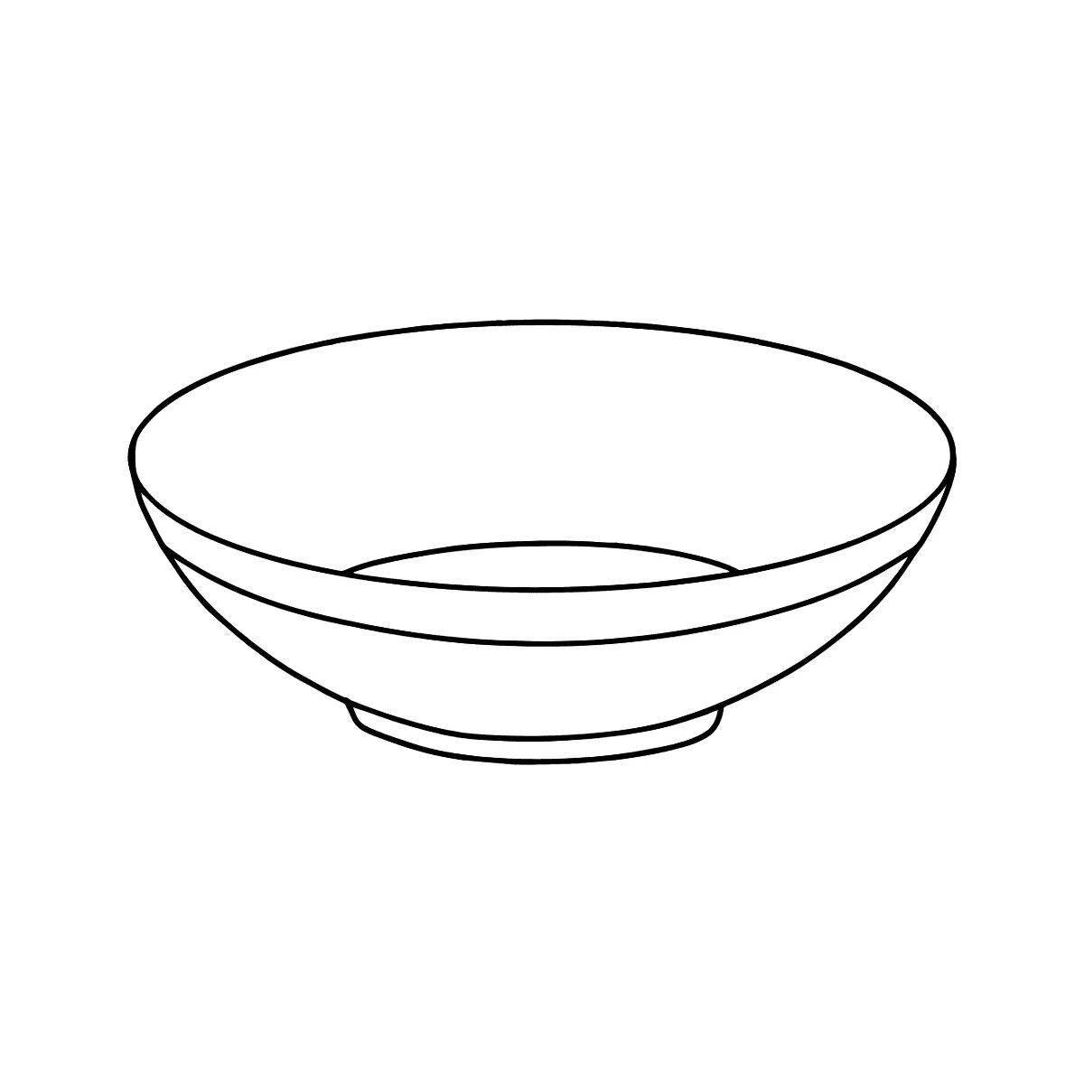 Модная страница раскраски суповой тарелки