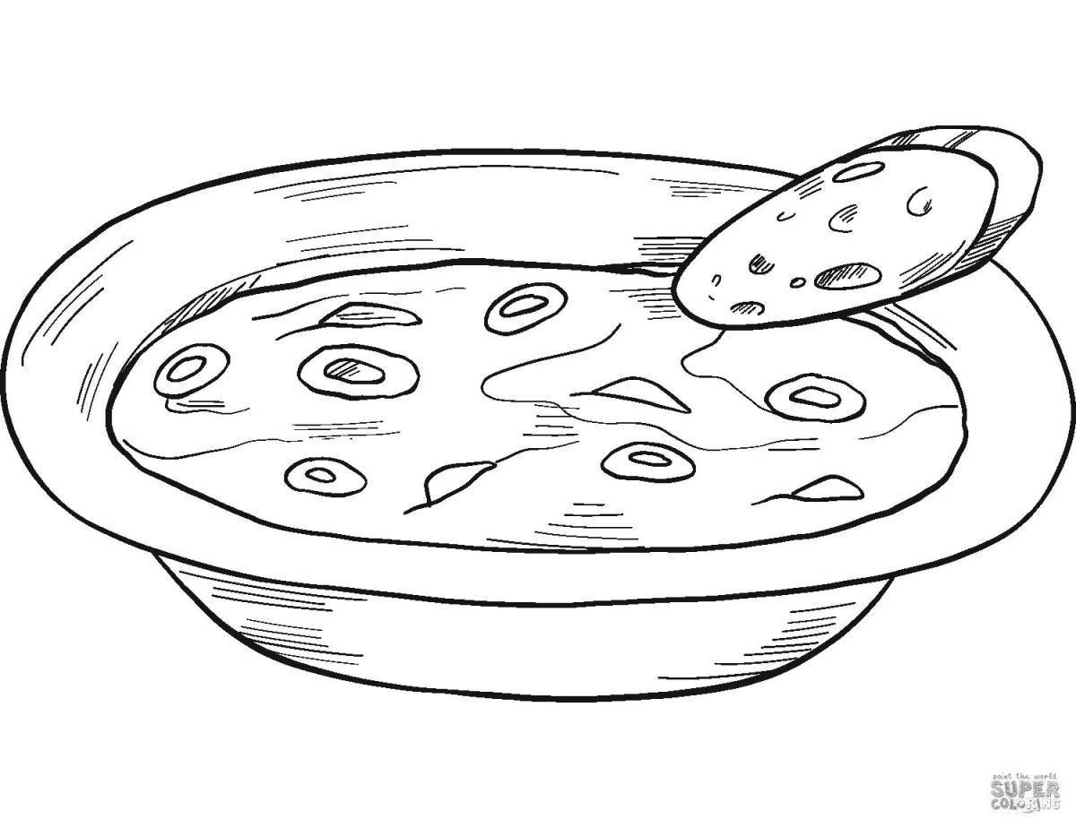 Coloring book cool soup plate