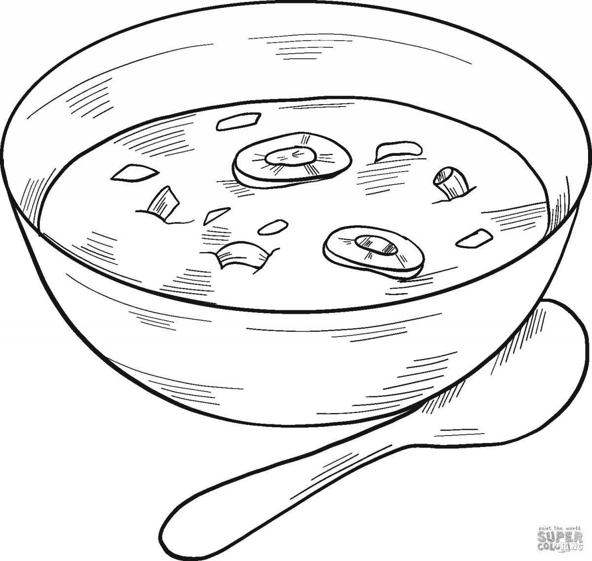 Раскраска креативная суповая тарелка