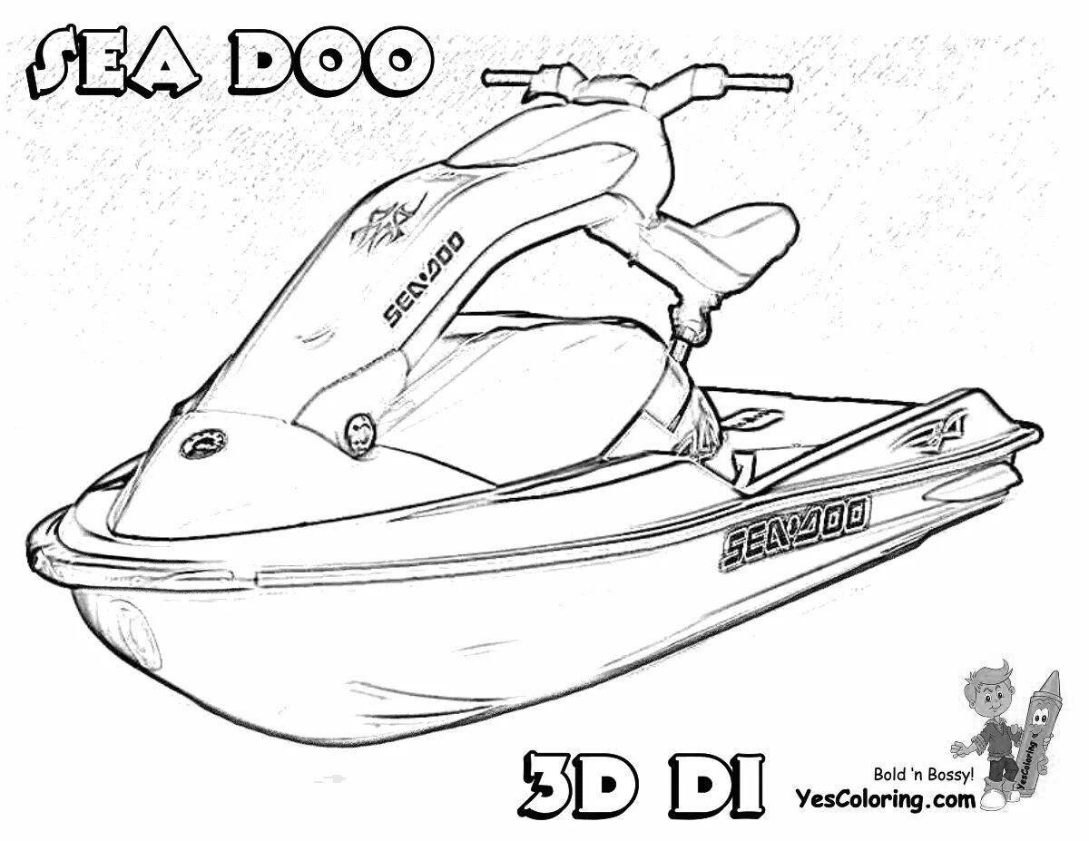 Majestic police boat coloring page