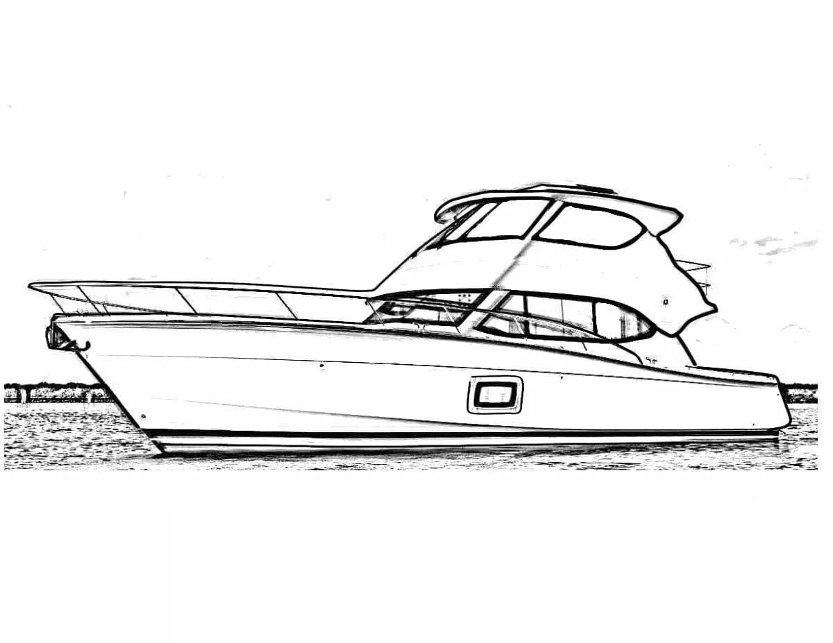 Coloring page shiny police boat